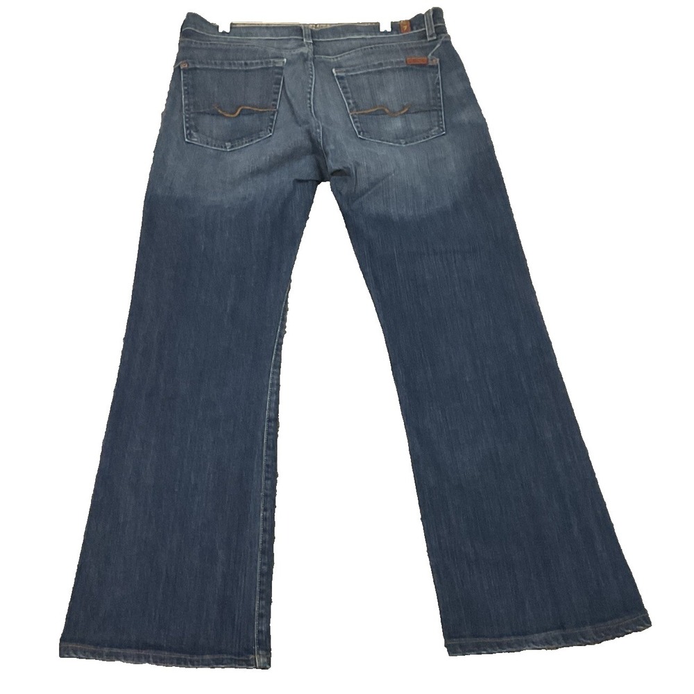 VTG Seven 7 For All Mankind Bootcut Western Rugged Jeans 32 x 26 Blue Dark Wash - Picture 8 of 16